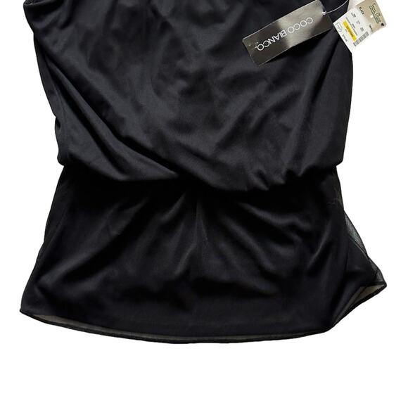 Coco Bianco Halter Top Black Gold Tone Chain Neckline Sleeveless Blouse Small - Picture 7 of 12